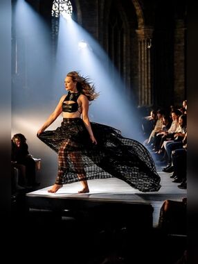 "EVANS" Black Plaid Organza Gothic Romance Wedding Ballgown Set